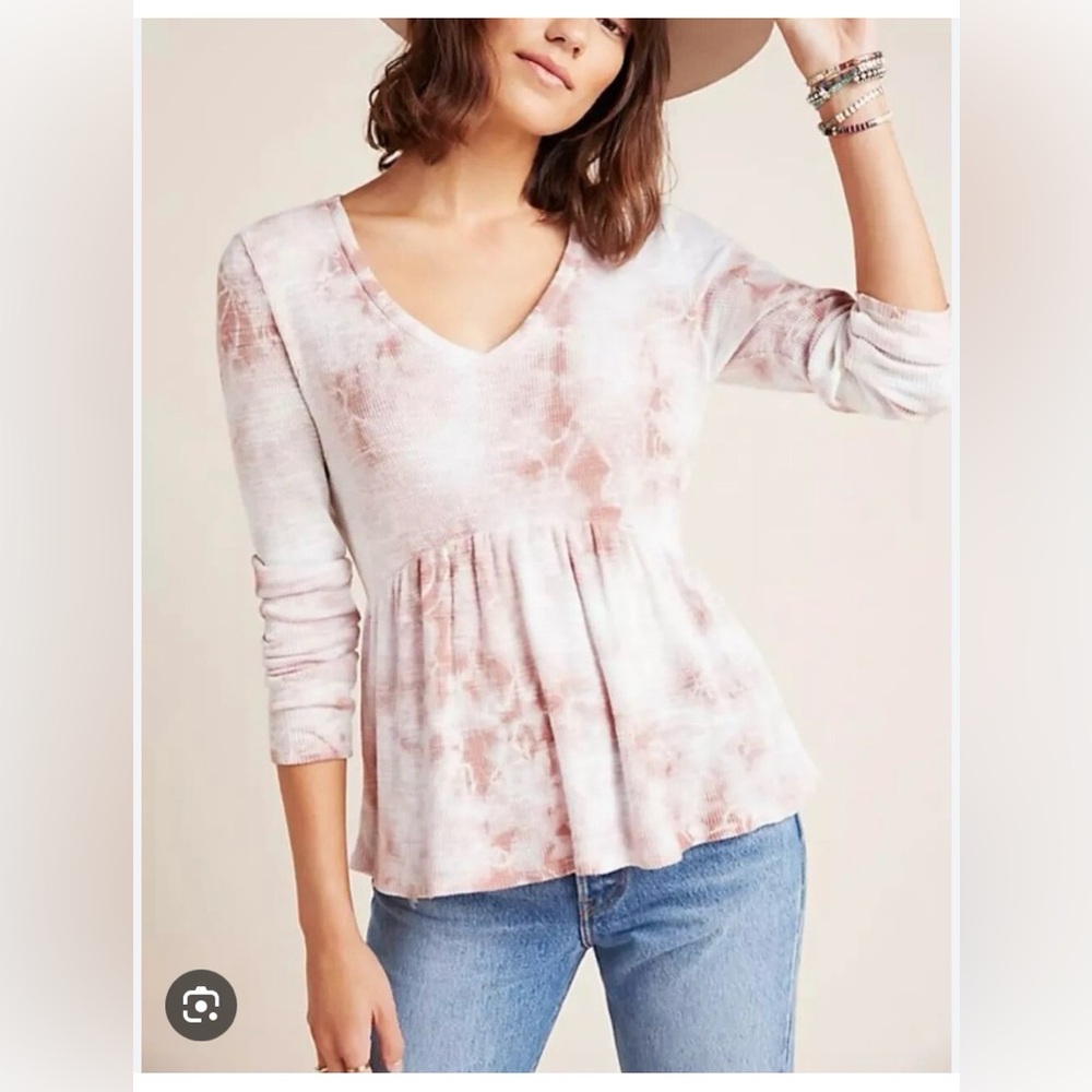 Anthropologie Tie Dye Baby Doll Top